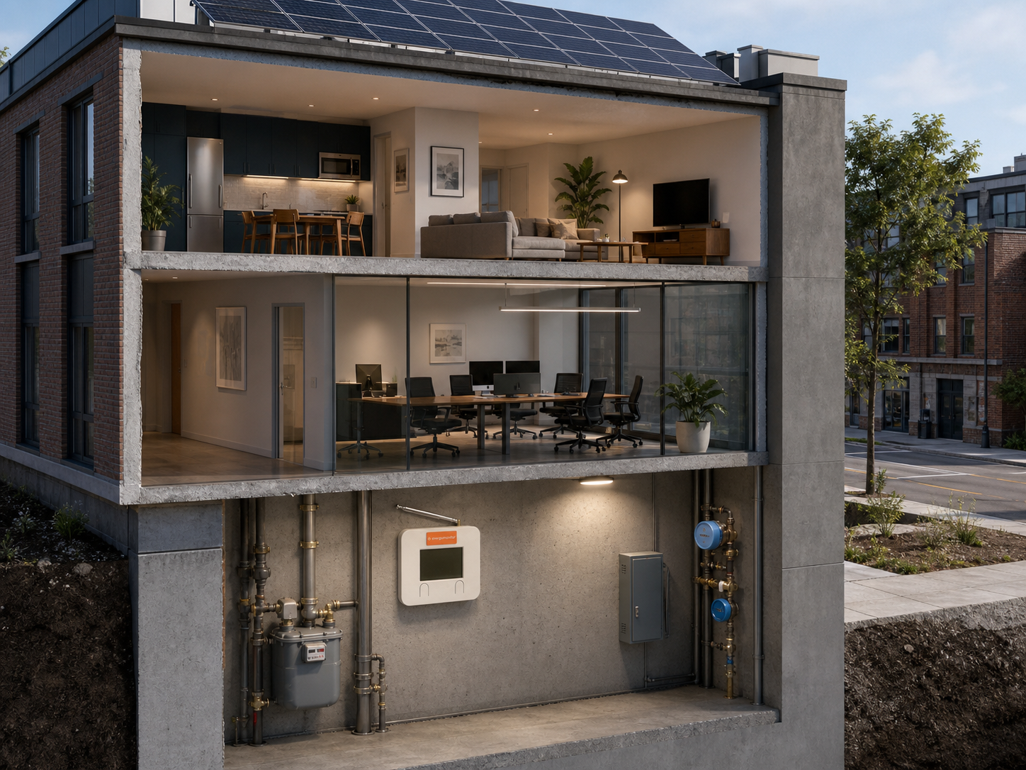 Homebase EnergyMonitor v technickom zázemí monitorovanej budovy